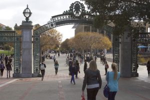 Famous entrance to the thriving UC Berkeley Campus home to the best in education